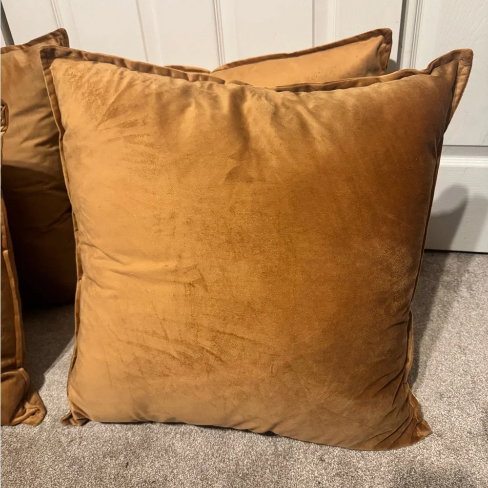 Elegant Gold Accent Pillow Set